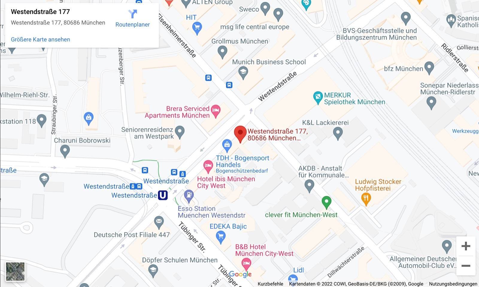 Directions and map to 3DMS Film Production Munich
