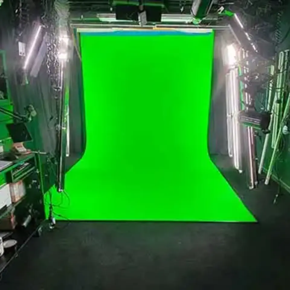 a green screen in a room