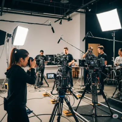 a group of people in a studio